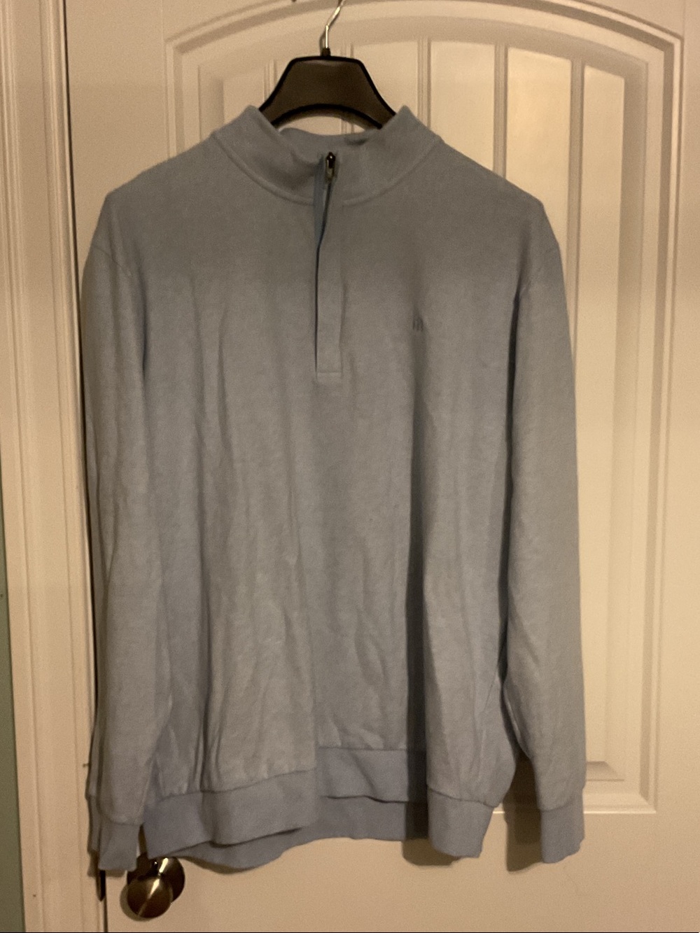 Travis Mathew Men’s Sky Blue Quarter-Zip Sweater